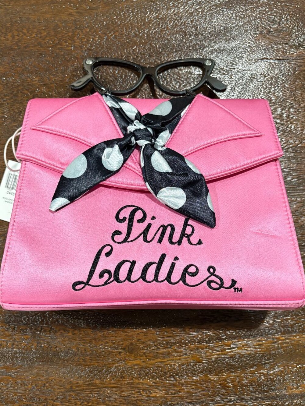 LoungefLy Grease Pink Ladies Purse Pocketbook Glasses Handle NEW NWT